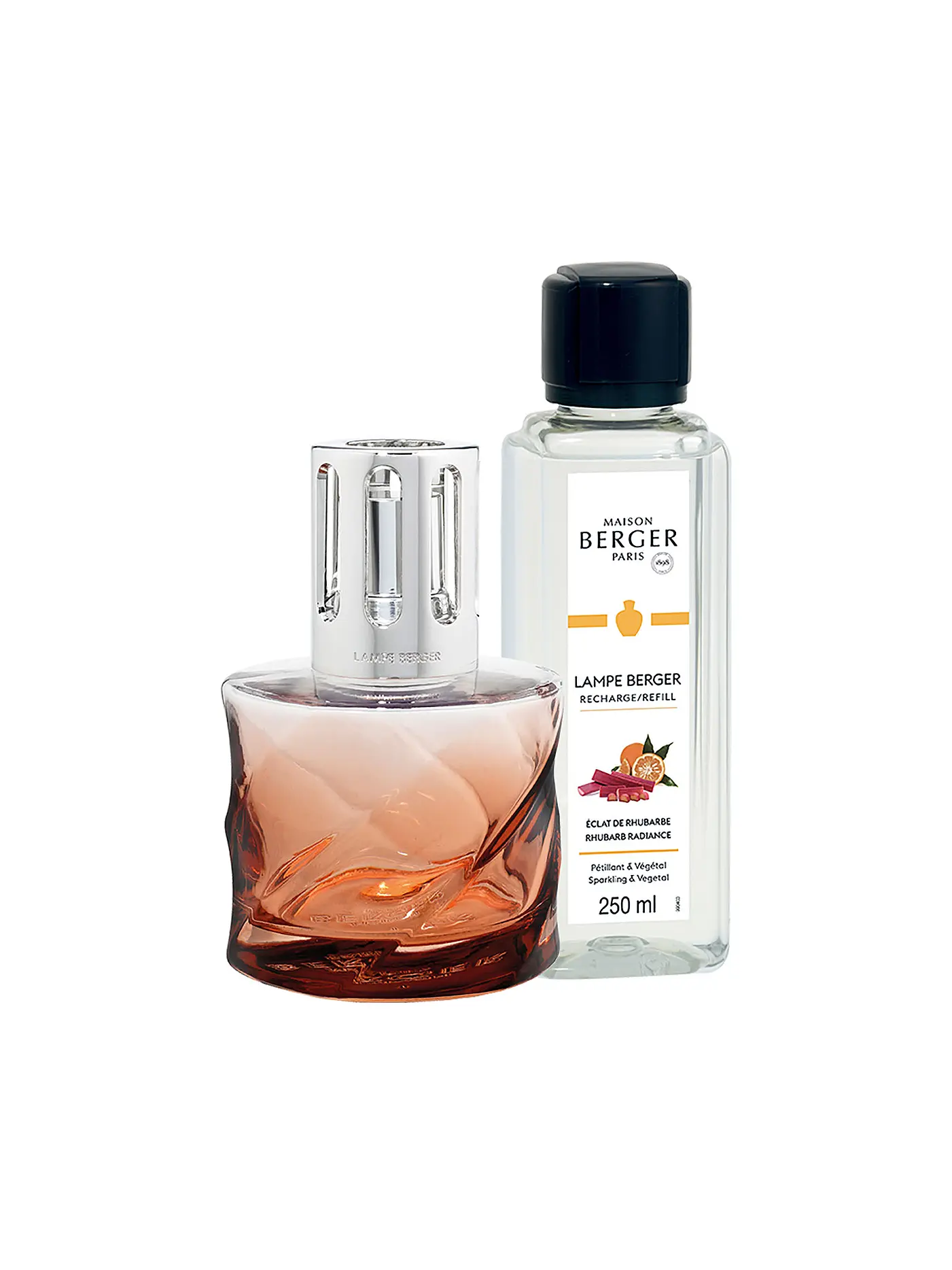 MAISON BERGER PARIS | Set Flacon Spirale Noire 250ml Velours d' Orient | rosa